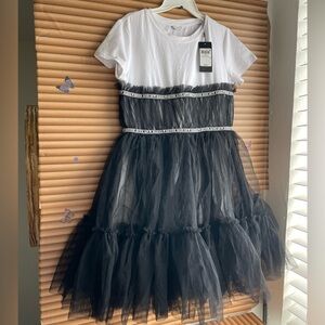 Guess Black and White Tulle Kids Dress